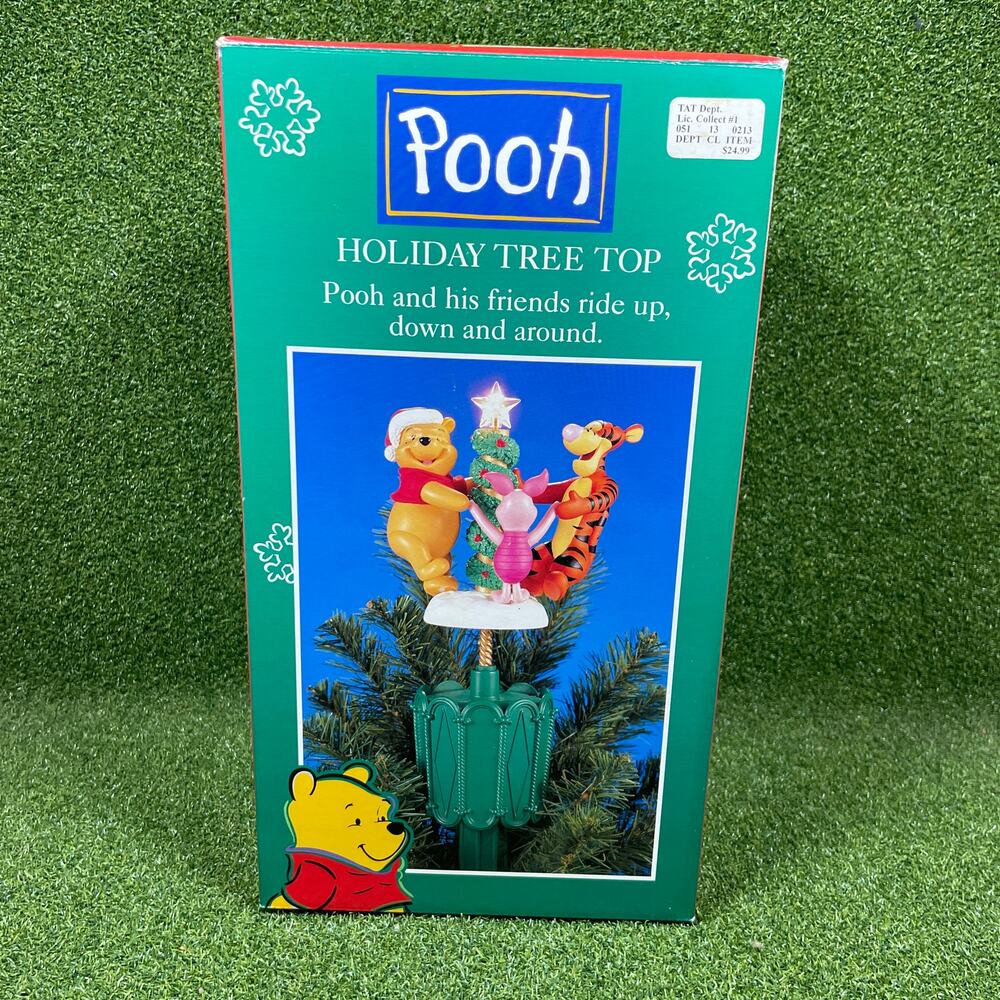 Vintage Disney Winnie the Pooh Animated Holiday Tree Topper Tigger Piglet